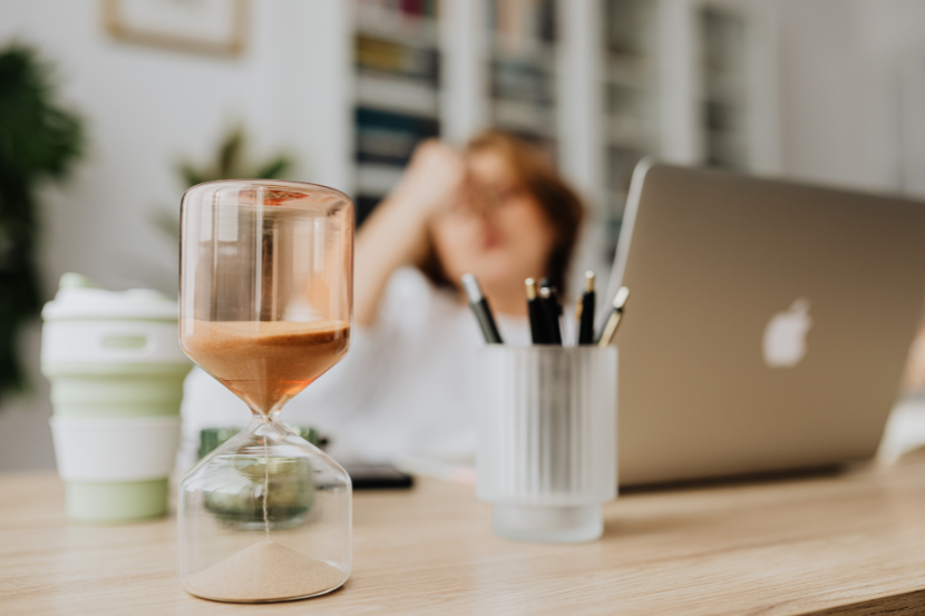 Time running out as a person works under pressure